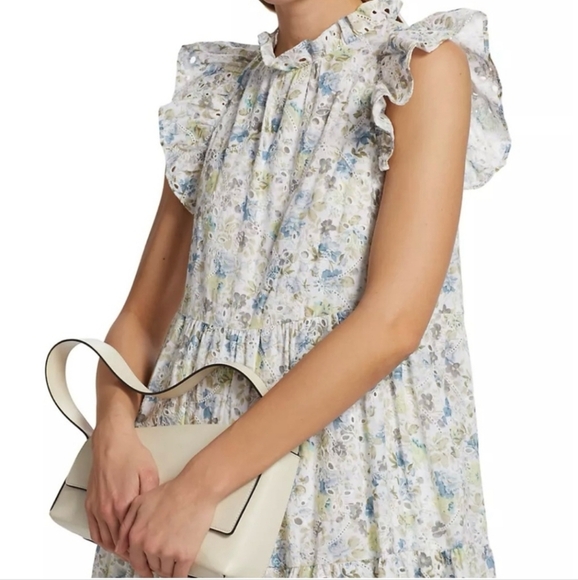 EN SAISON White Eliza Floral Print Tiered Midi-Dress size Medium - Picture 16 of 16